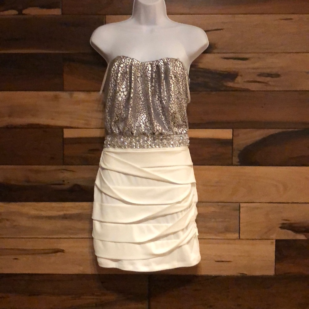 White and silver dress